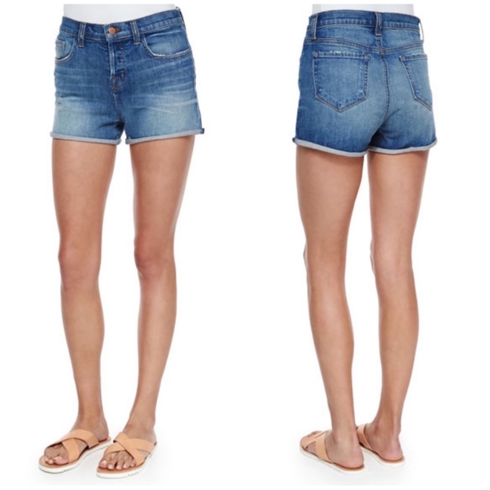 J Brand Gracie High Rise Roll Up Shorts